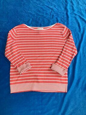 Ralsey Vintage Womens Coral/Salmon Striped Top Size Medium